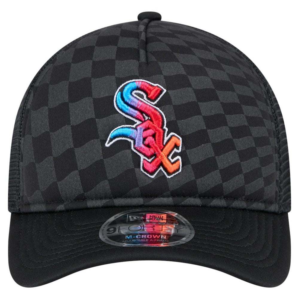Black Chicago White Sox New Era Gradient 9FORTY A-Frame M-Crown Trucker Adjustable Hat