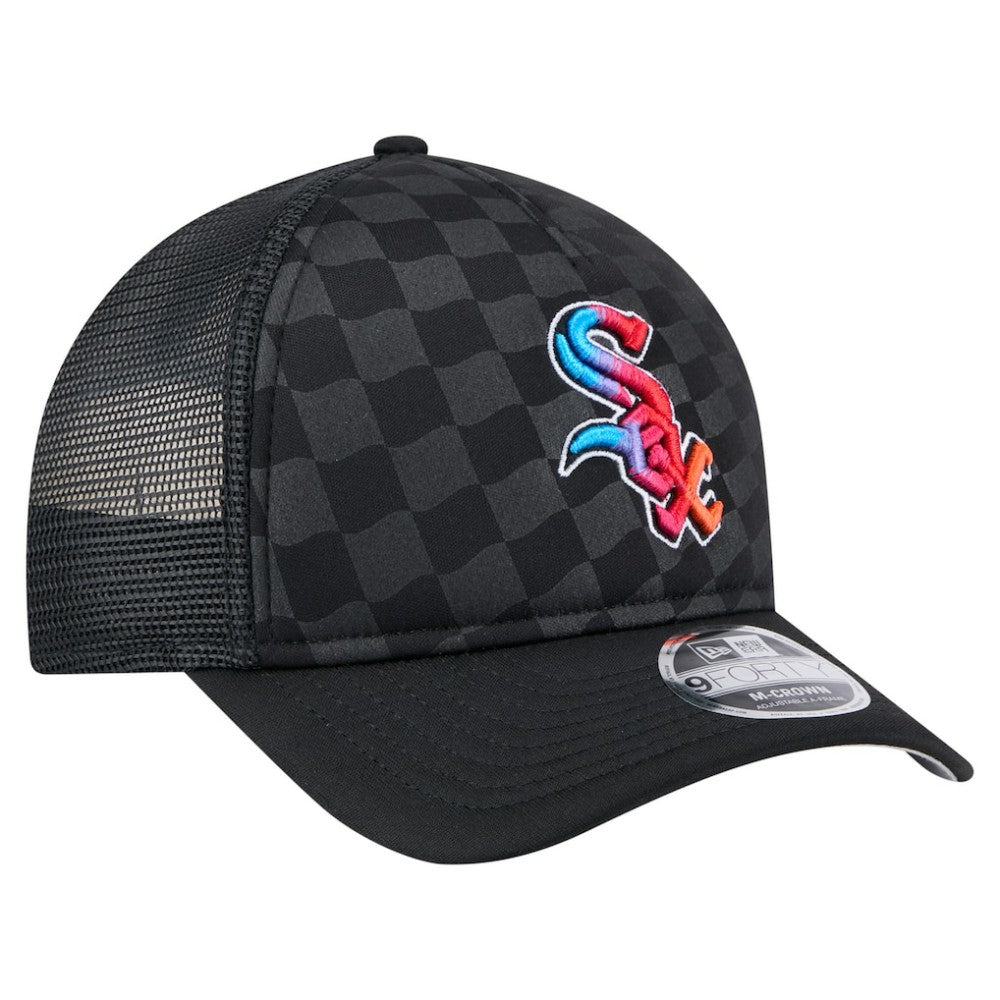 Black Chicago White Sox New Era Gradient 9FORTY A-Frame M-Crown Trucker Adjustable Hat