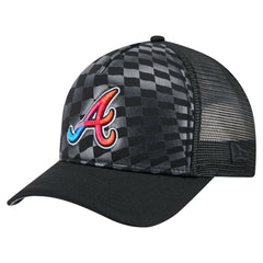 Black Atlanta Braves New Era Gradient 9FORTY A-Frame M-Crown Trucker Adjustable Hat