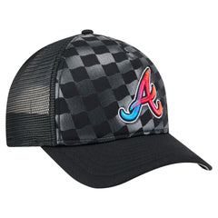Black Atlanta Braves New Era Gradient 9FORTY A-Frame M-Crown Trucker Adjustable Hat