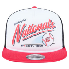 White/Red Washington Nationals New Era Retro Script Trucker 9FIFTY Snapback Hat