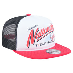 White/Red Washington Nationals New Era Retro Script Trucker 9FIFTY Snapback Hat