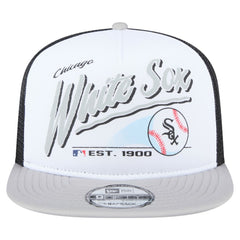 White/Gray Chicago White Sox New Era Retro Script Trucker 9FIFTY Snapback Hat