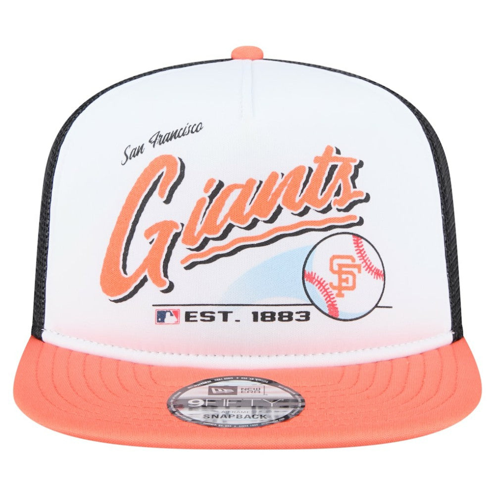 White/Orange San Francisco Giants New Era Retro Script Trucker 9FIFTY Snapback Hat