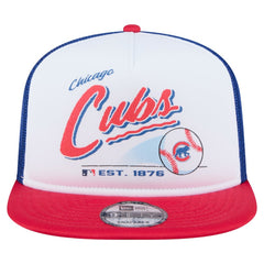 White/Red Chicago Cubs New Era Retro Script Trucker 9FIFTY Snapback Hat