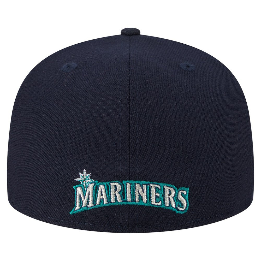 Navy Seattle Mariners New Era Overlap 59FIFTY Fitted Hat