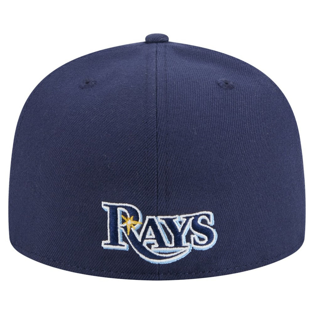 Navy Tampa Bay Rays New Era Overlap 59FIFTY Fitted Hat