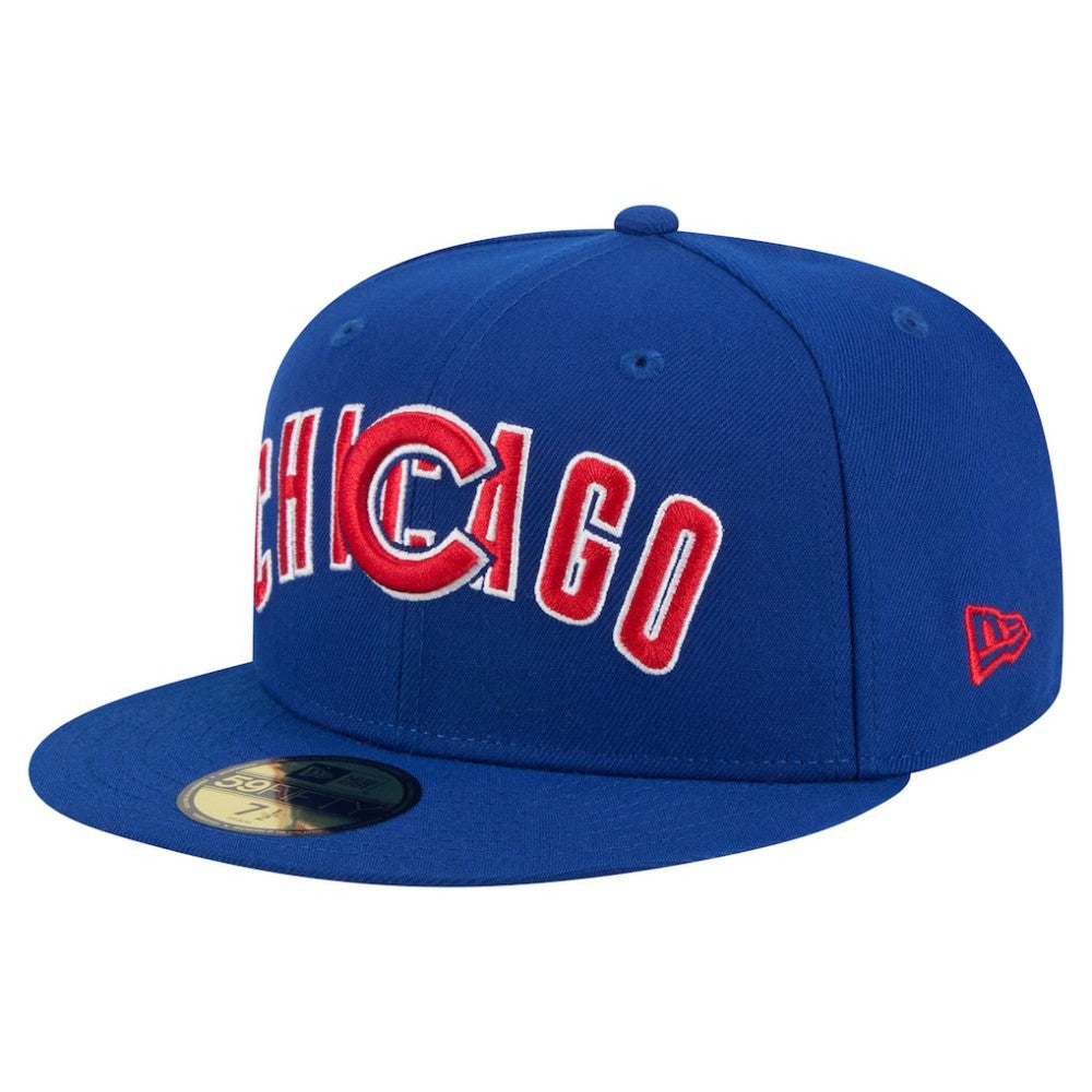 Royal Chicago Cubs New Era Overlap 59FIFTY Fitted Hat