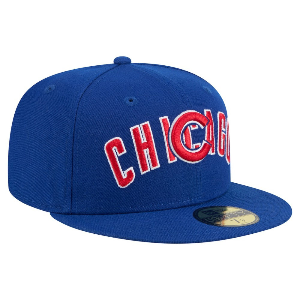 Royal Chicago Cubs New Era Overlap 59FIFTY Fitted Hat