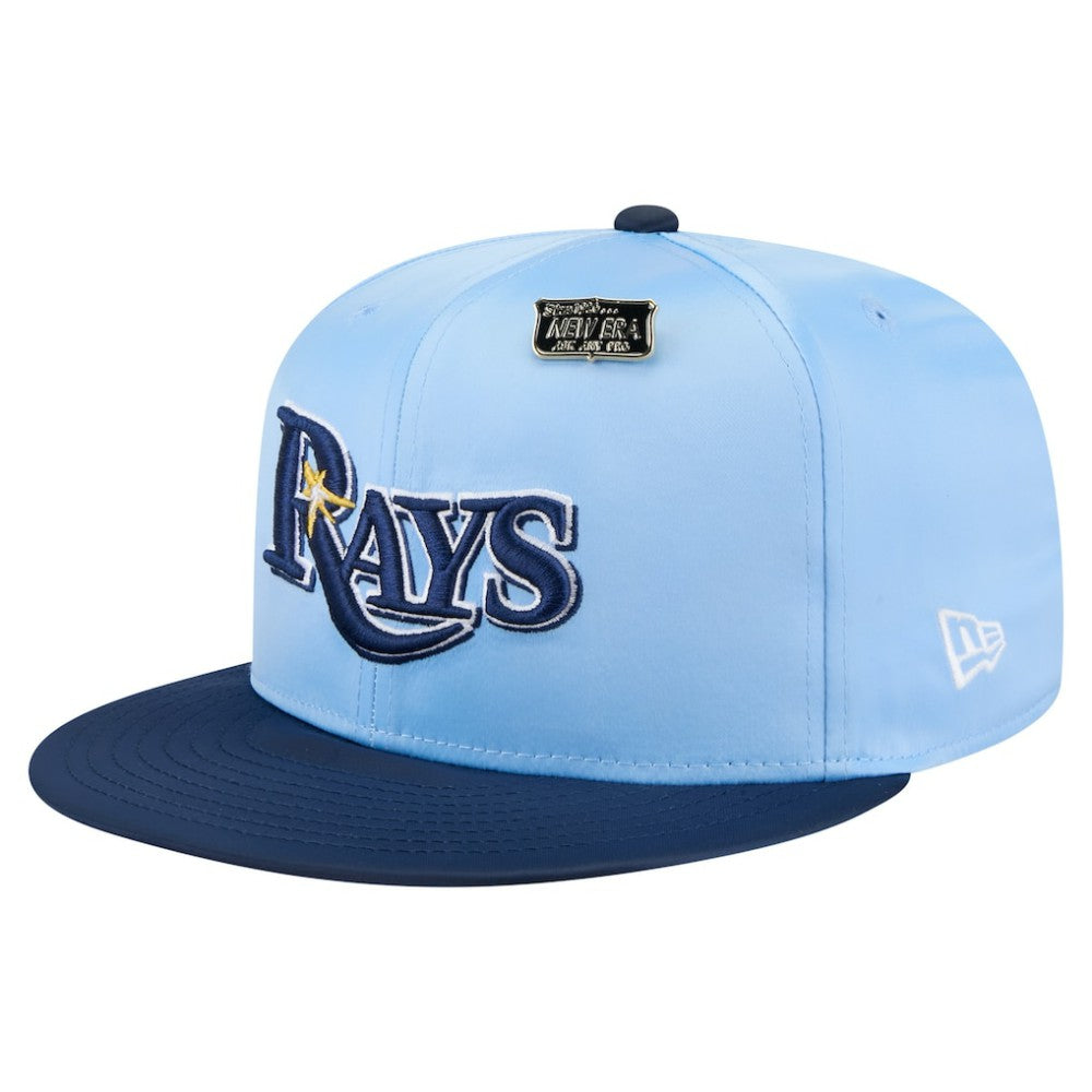 Light Blue/Navy Tampa Bay Rays New Era Satin 59FIFTY Fitted Hat