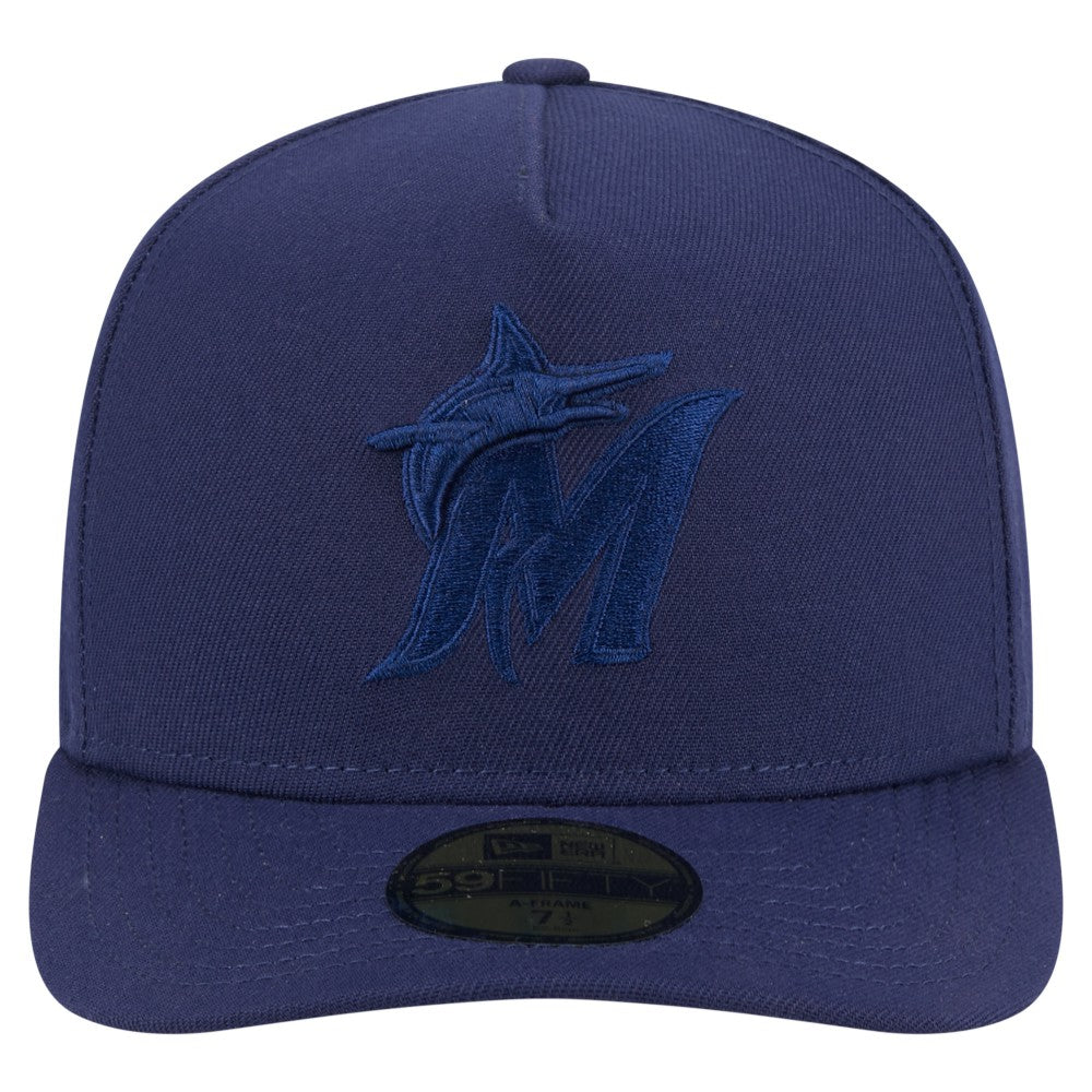 Navy Miami Marlins New Era Color Pack A-Frame 59FIFTY Fitted Hat