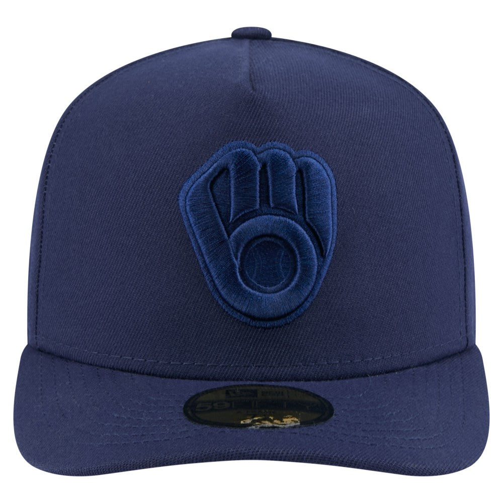 Navy Milwaukee Brewers New Era Color Pack A-Frame 59FIFTY Fitted Hat