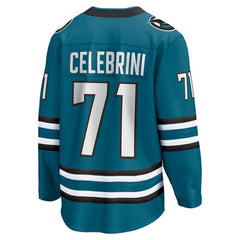 NHL Macklin Celebrini San Jose Sharks Fanatics Home Breakaway Jersey – Teal