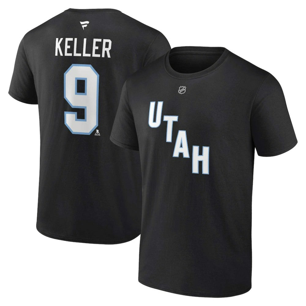 NHL Clayton Keller Utah Mammoth Fanatics Authentic Stack Name & Number T-Shirt