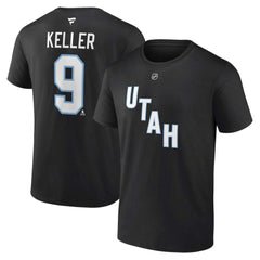 NHL Clayton Keller Utah Mammoth Fanatics Authentic Stack Name & Number T-Shirt