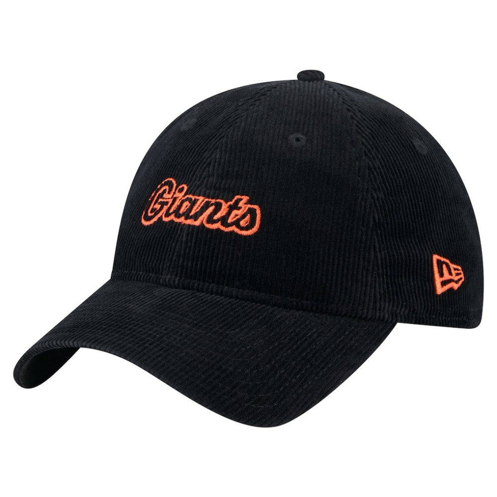 Black San Francisco Giants New Era Women's Corduroy 9TWENTY Adjustable Hat