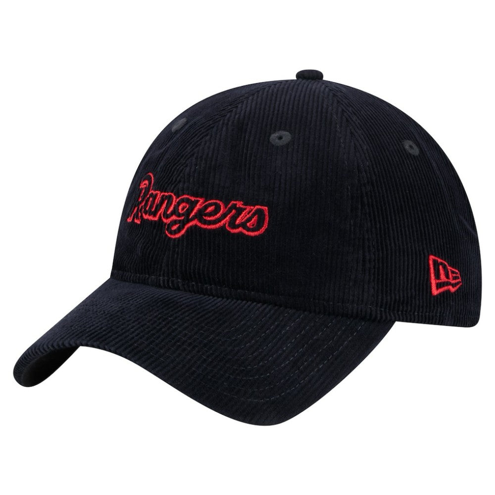 Dark Blue Texas Rangers New Era Women's Corduroy 9TWENTY Adjustable Hat