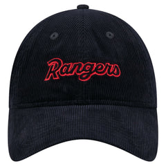 Dark Blue Texas Rangers New Era Women's Corduroy 9TWENTY Adjustable Hat