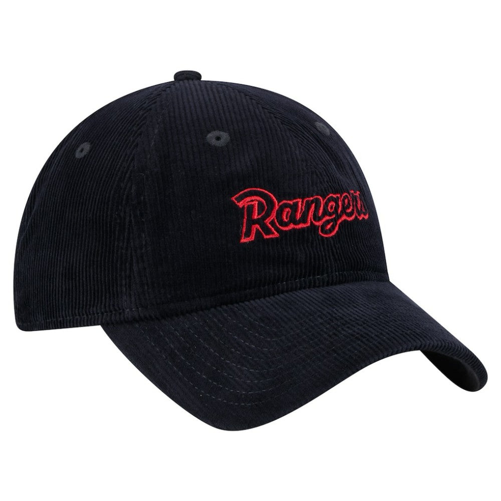 Dark Blue Texas Rangers New Era Women's Corduroy 9TWENTY Adjustable Hat