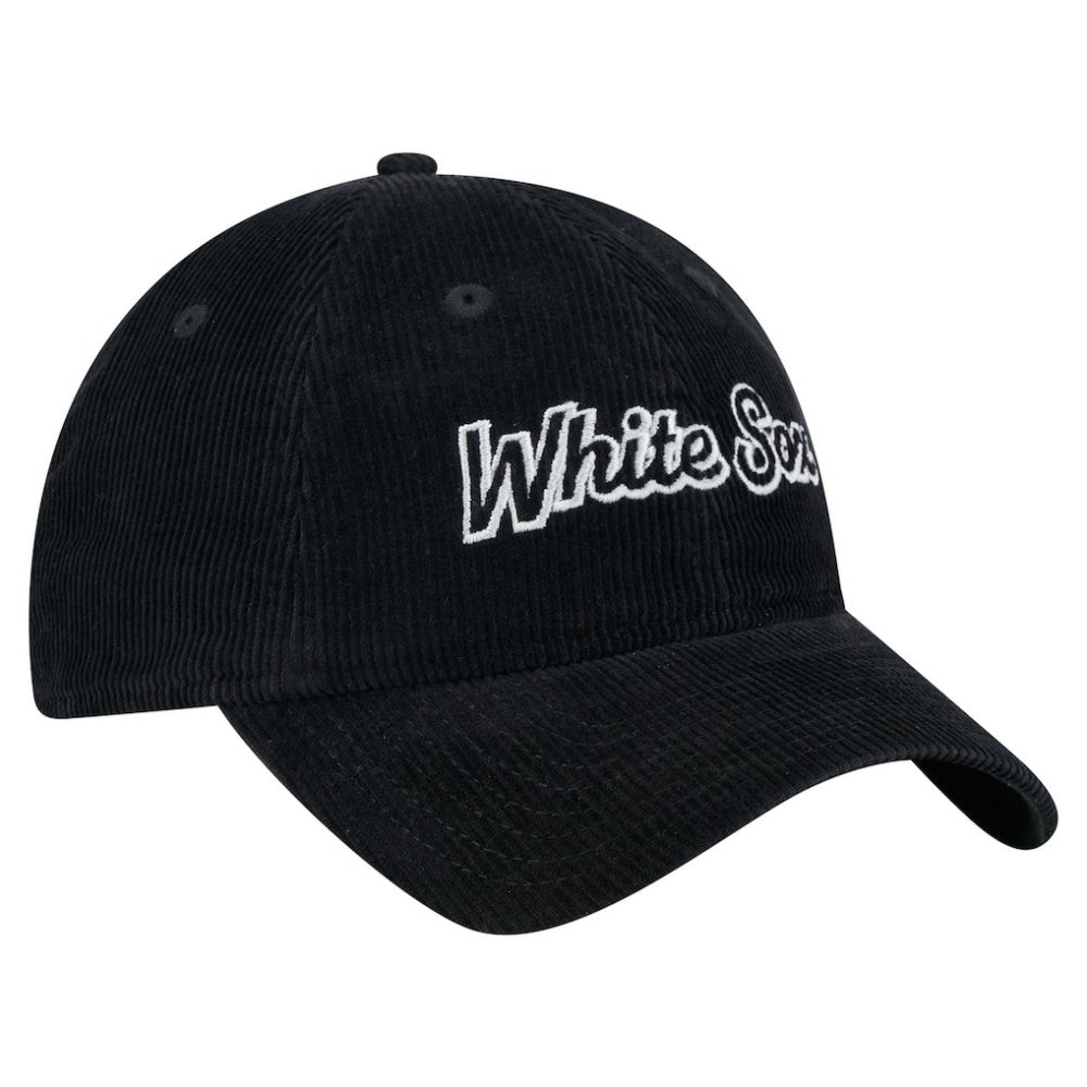 Black Chicago White Sox New Era Women's Corduroy 9TWENTY Adjustable Hat
