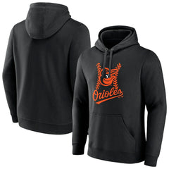 Black Baltimore Orioles Fastball Pullover Hoodie