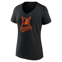 Black Baltimore Orioles Women's Fastball V-Neck T-Shirt