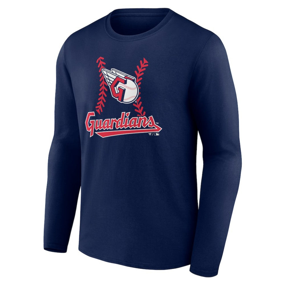 Navy Cleveland Guardians Fastball Long Sleeve T-Shirt