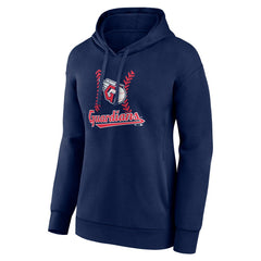 Navy Cleveland Guardians Women's Fastball Pullover Hoodie