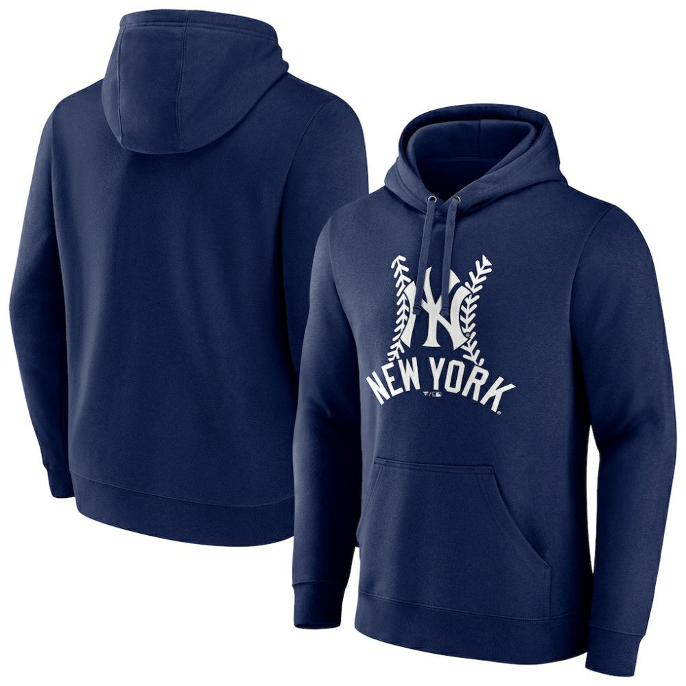 Navy New York Yankees Fastball Pullover Hoodie