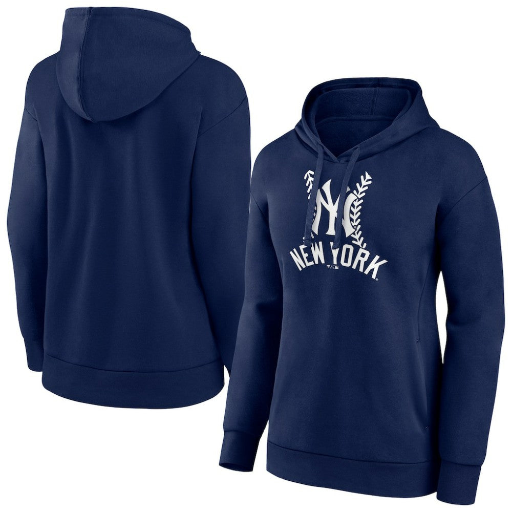 Navy New York Yankees Women's Fastball Pullover Hoodie