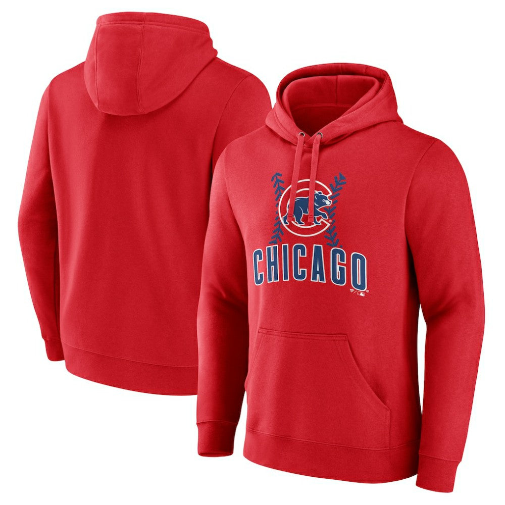 Red Chicago Cubs Fastball Pullover Hoodie