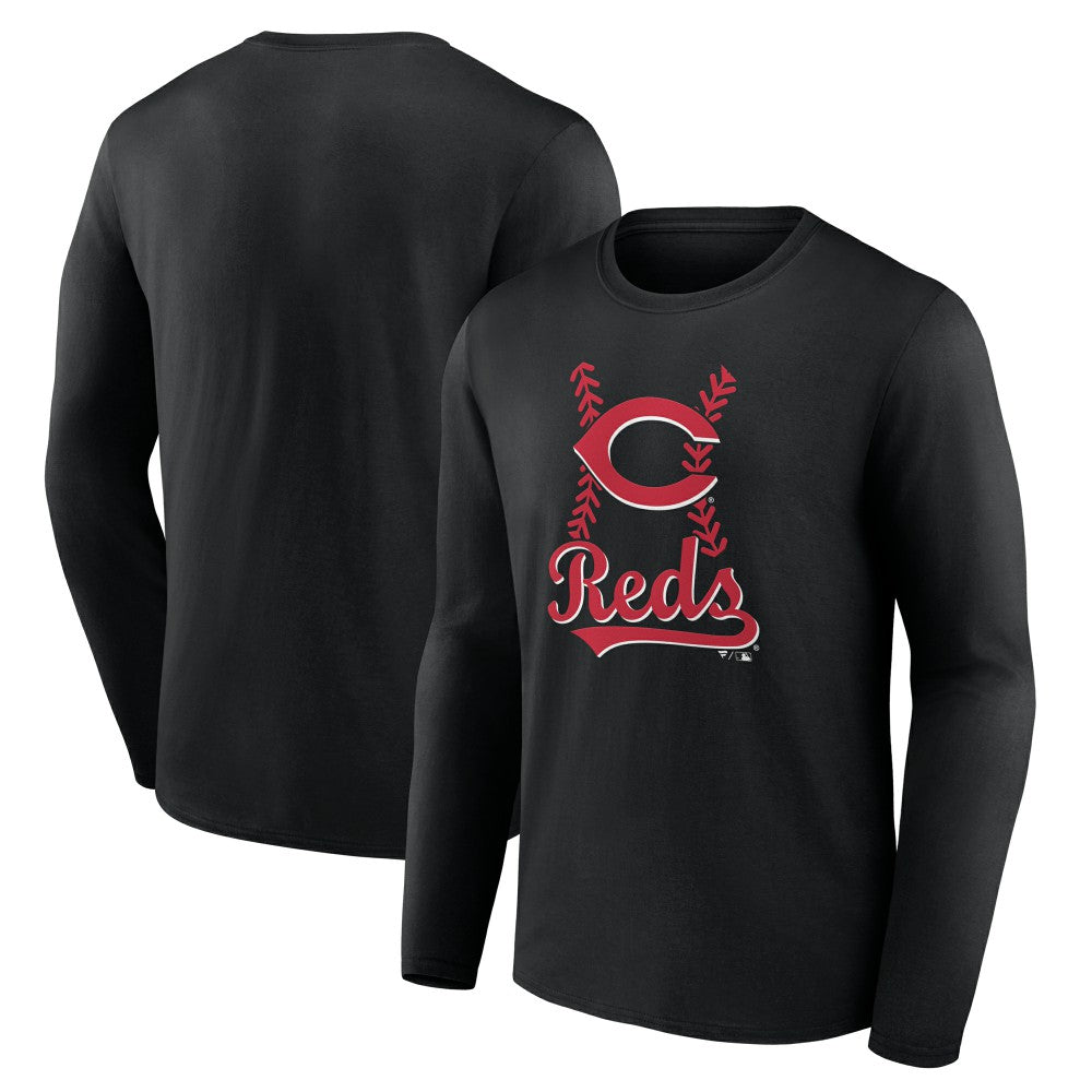 Black Cincinnati Reds Fastball Long Sleeve T-Shirt