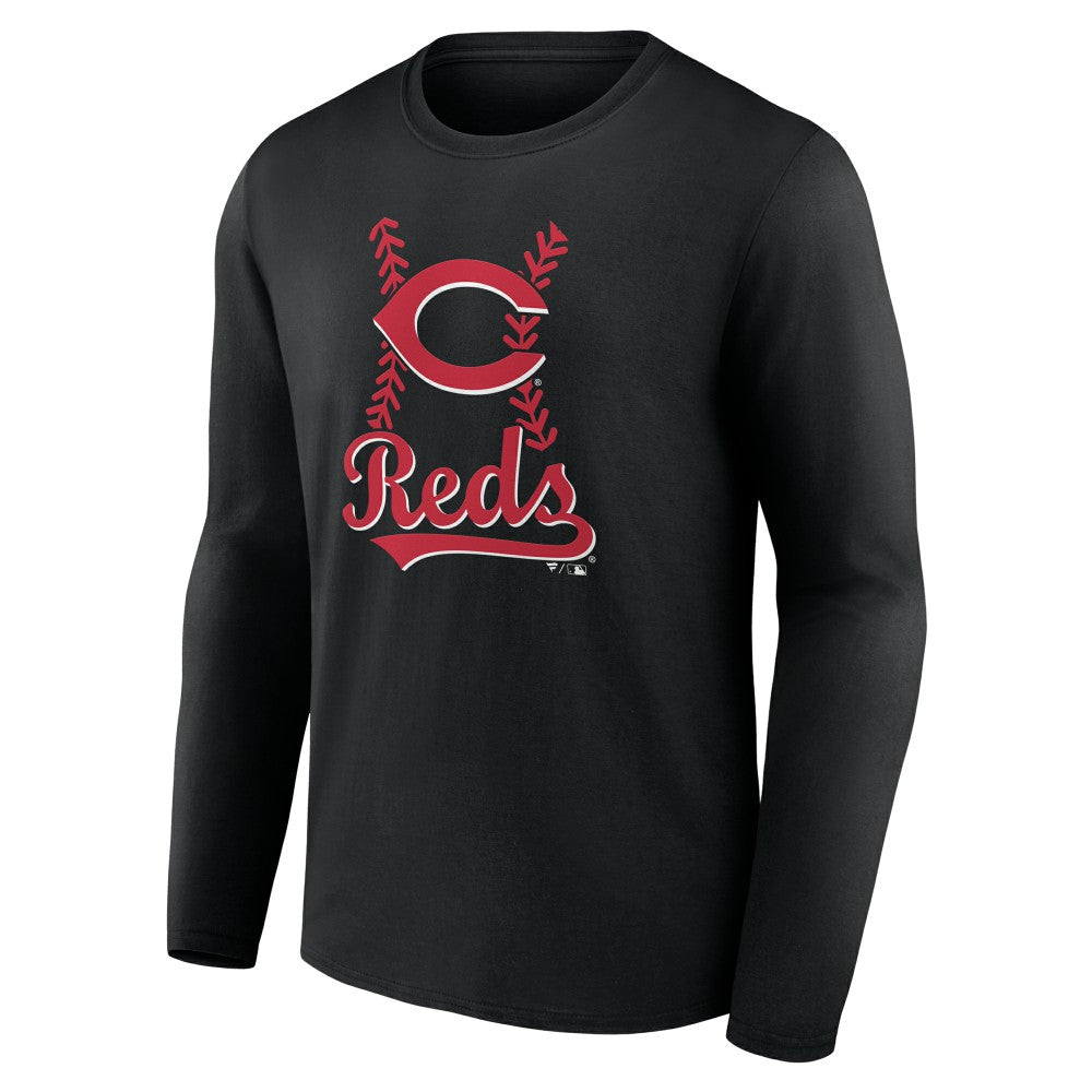 Black Cincinnati Reds Fastball Long Sleeve T-Shirt