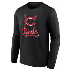 Black Cincinnati Reds Fastball Long Sleeve T-Shirt
