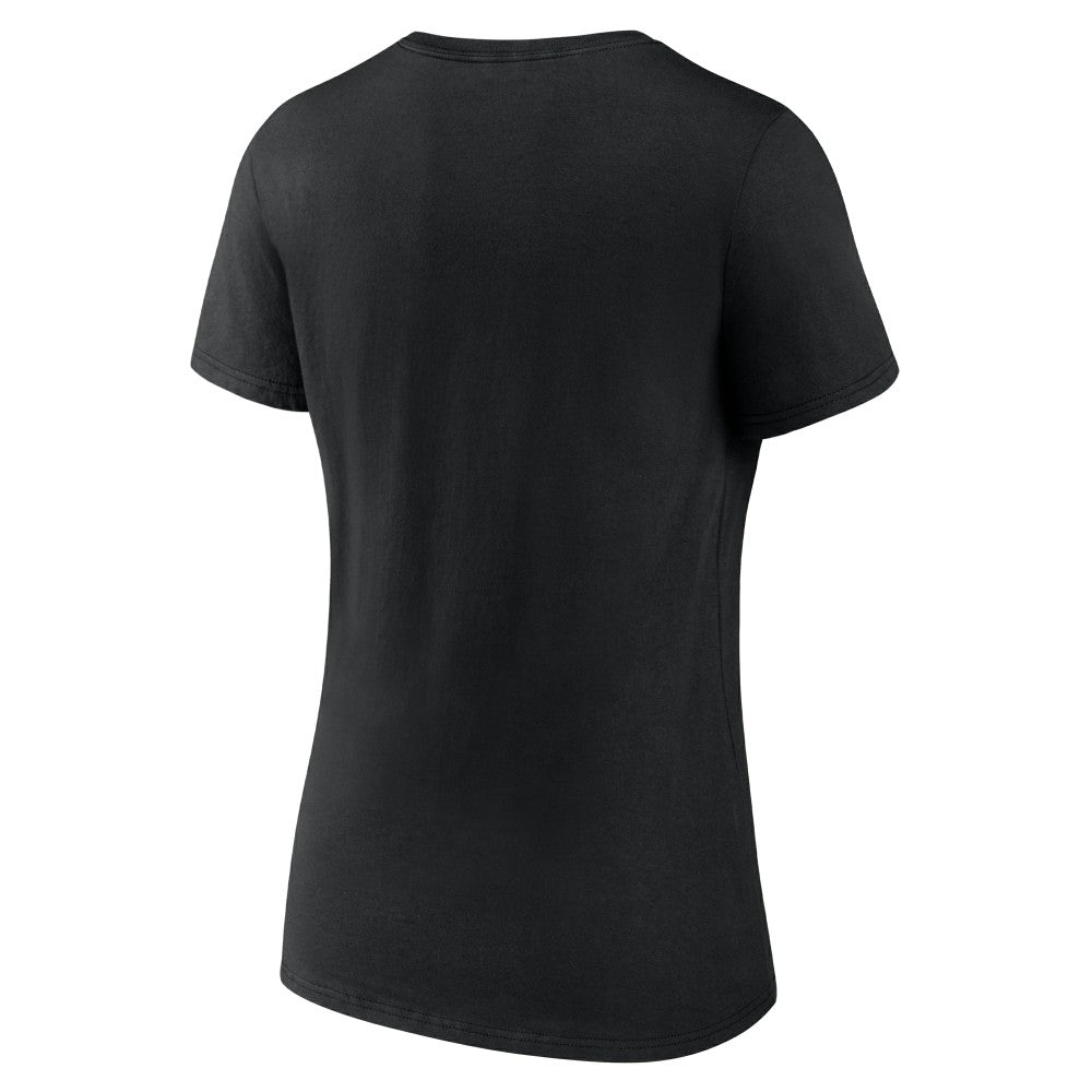 Black Cincinnati Reds Women's Fastball V-Neck T-Shirt