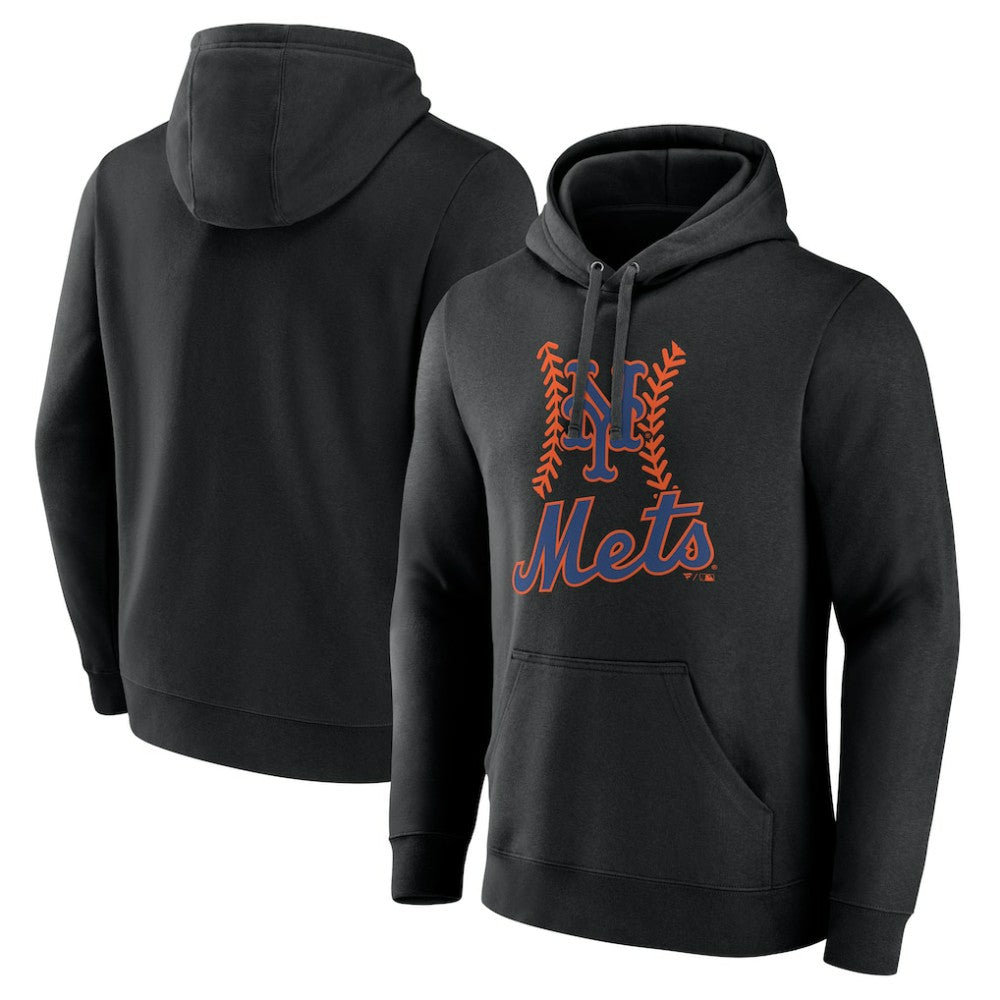 Black New York Mets Fastball Pullover Hoodie