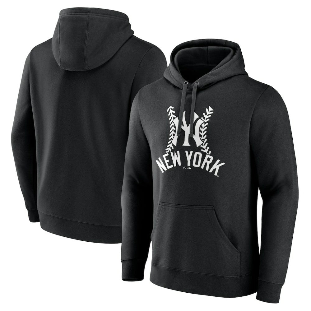 Black New York Yankees Fastball Pullover Hoodie