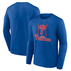 Royal Philadelphia Phillies Fastball Long Sleeve T-Shirt