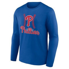 Royal Philadelphia Phillies Fastball Long Sleeve T-Shirt