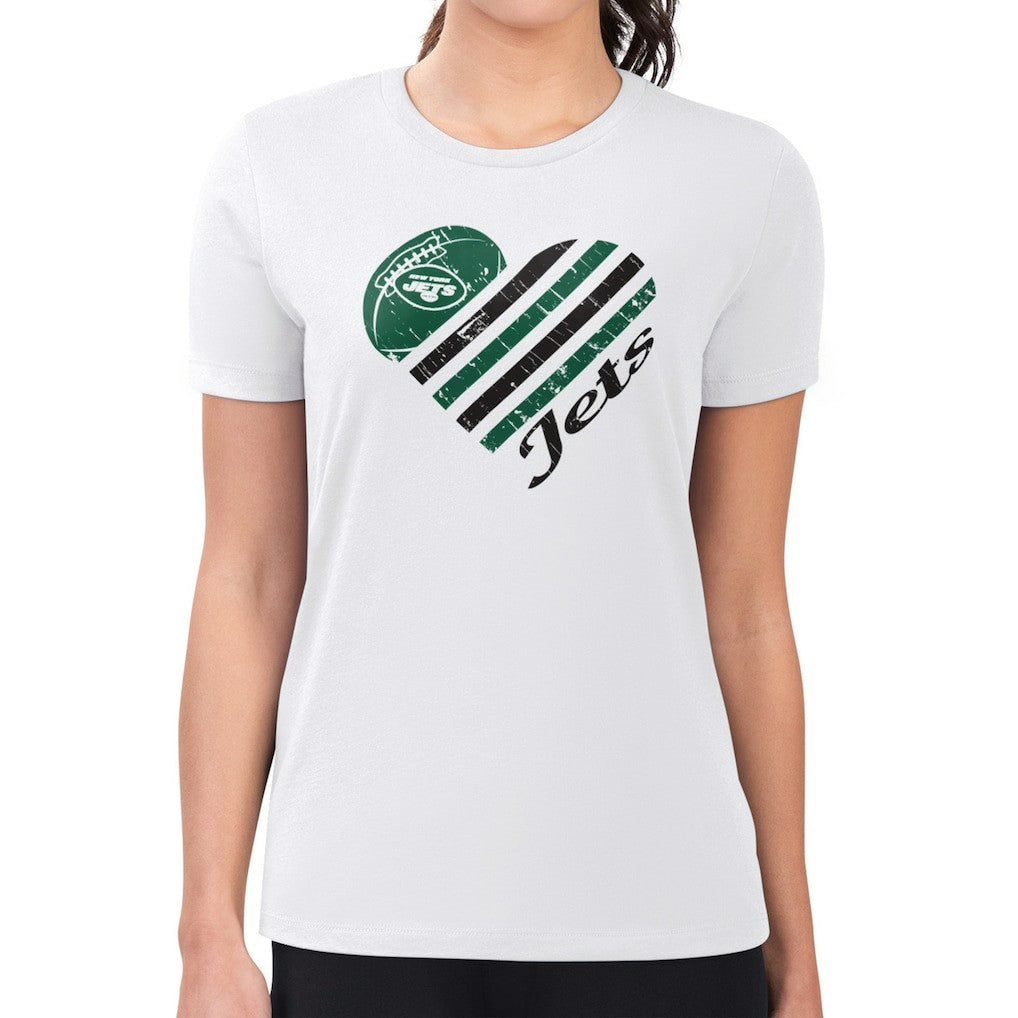 G-III 4Her by Carl Banks Women's Heart T-Shirt - New York Jets T-shirts