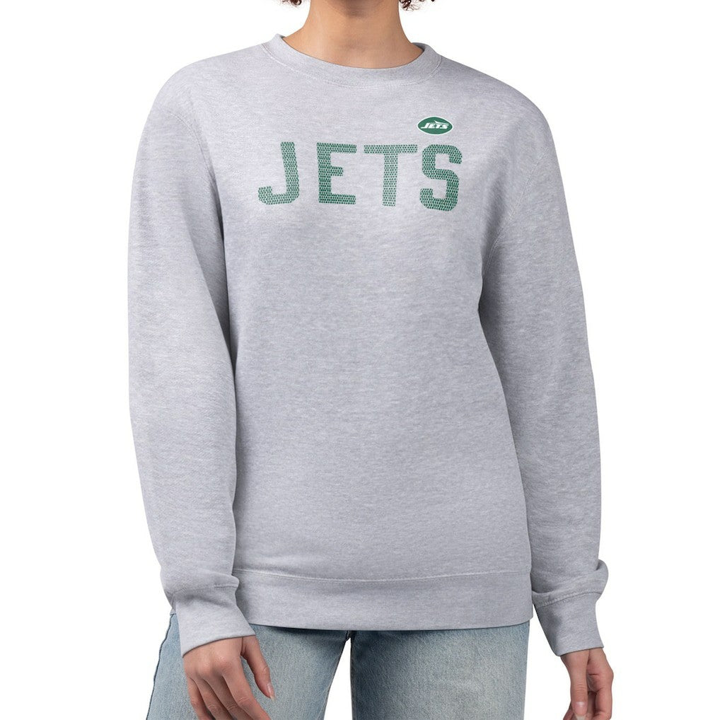 G-III 4Her by Carl Banks Women's Dot Print Fleece Pullover Sweatshirt - New York Jets Pullover