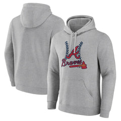 Gray Atlanta Braves Fastball Pullover Hoodie