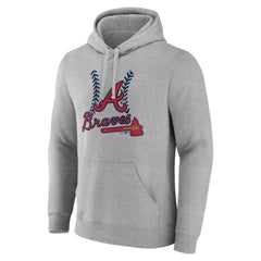 Gray Atlanta Braves Fastball Pullover Hoodie