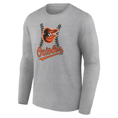 Gray Baltimore Orioles Fastball Long Sleeve T-Shirt