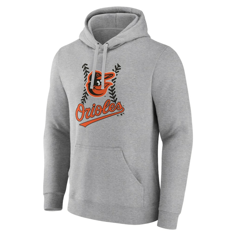 Gray Baltimore Orioles Fastball Pullover Hoodie