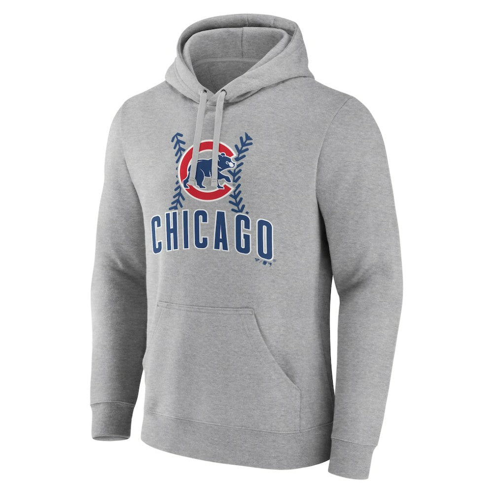 Gray Chicago Cubs Fastball Pullover Hoodie