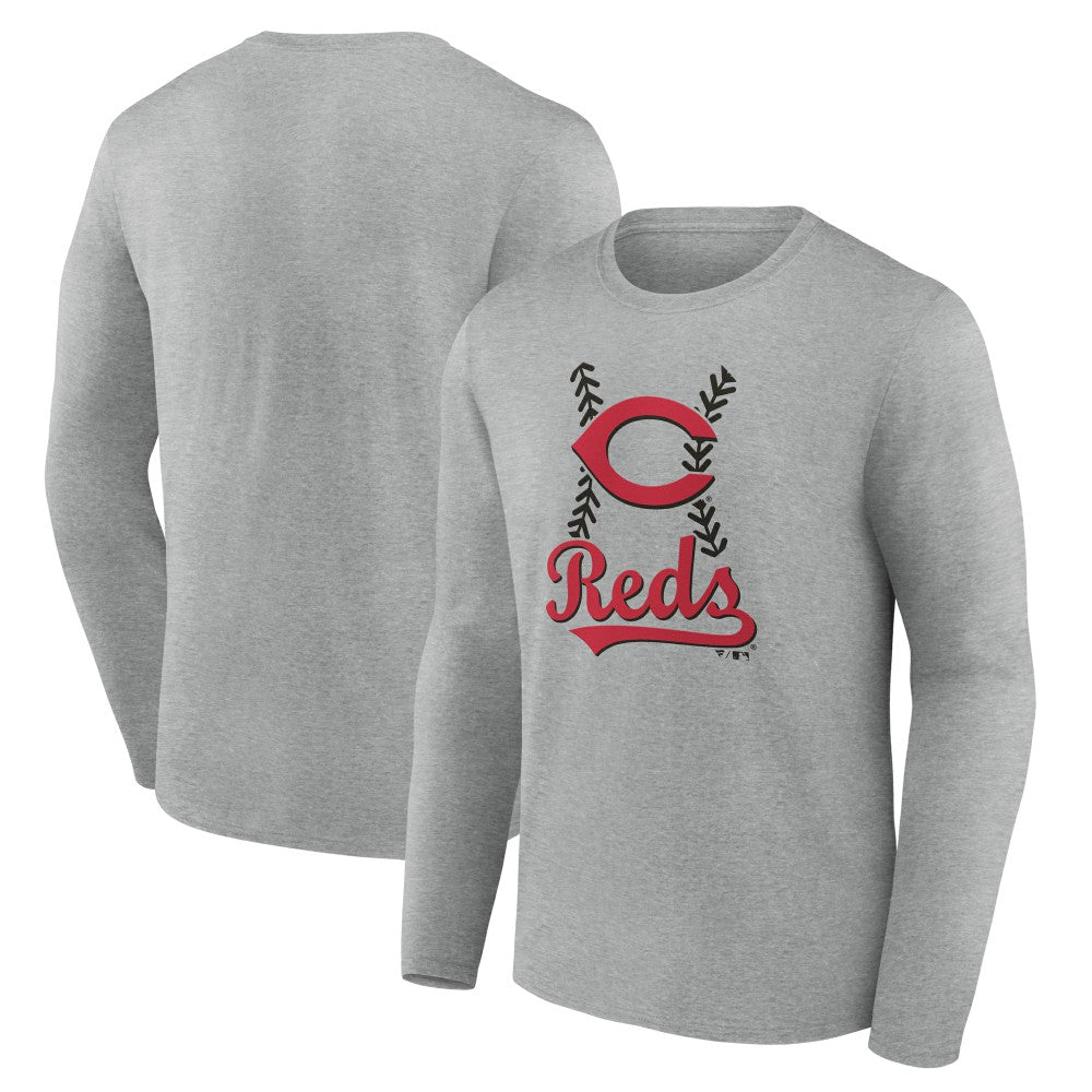 Gray Cincinnati Reds Fastball Long Sleeve T-Shirt