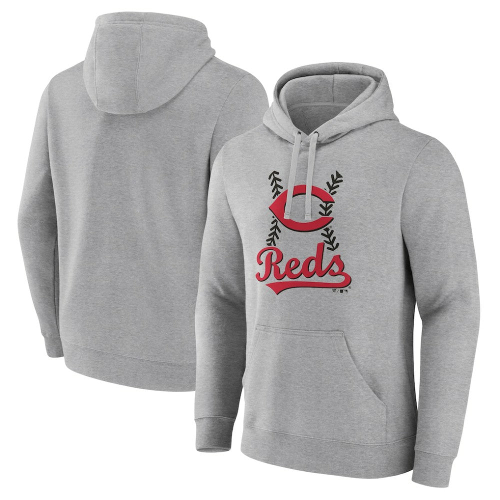 Gray Cincinnati Reds Fastball Pullover Hoodie