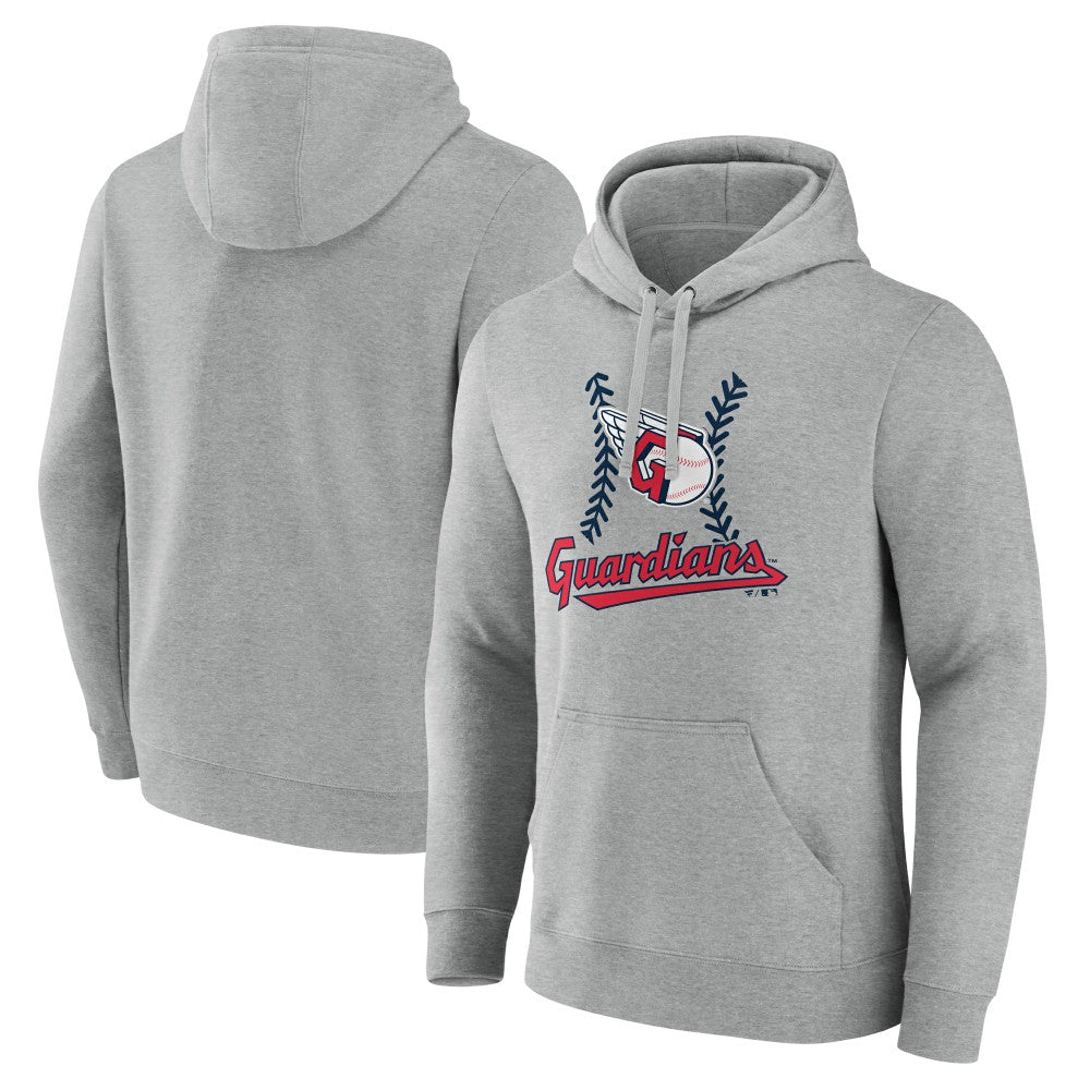 Gray Cleveland Guardians Fastball Pullover Hoodie