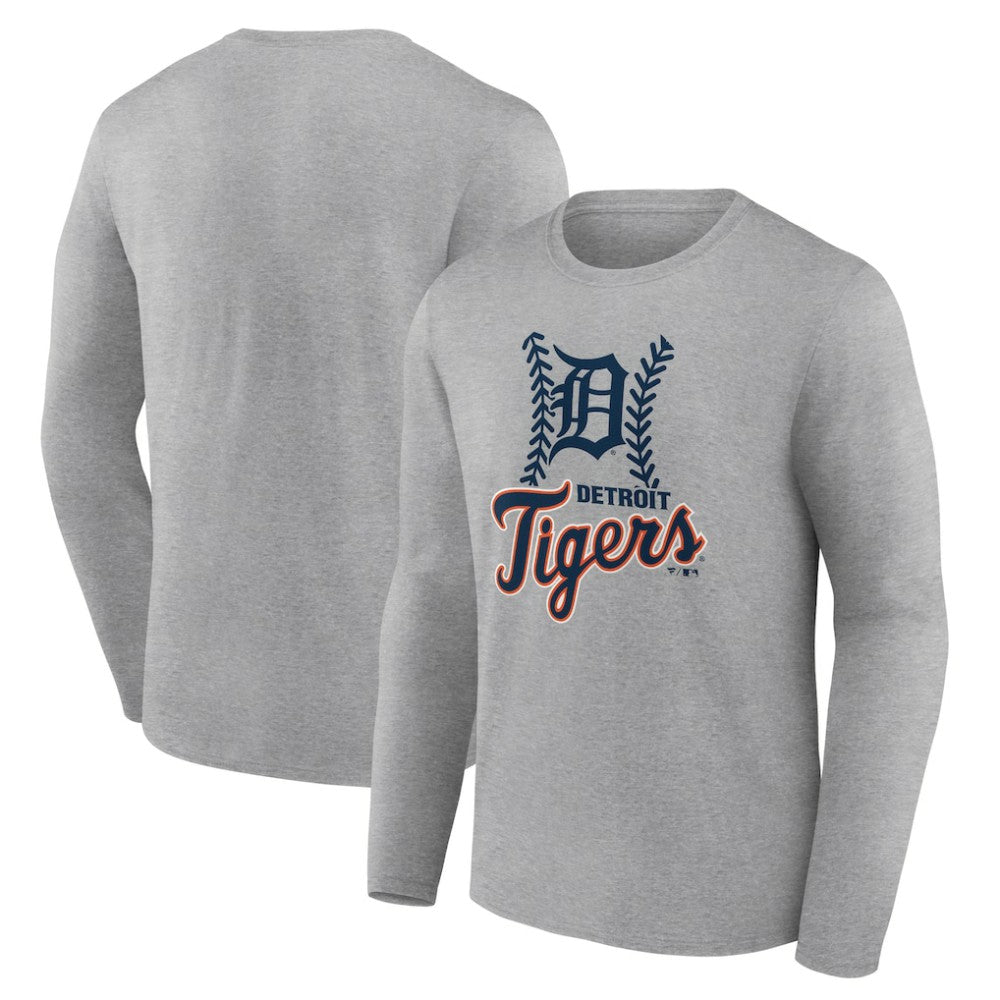 Gray Detroit Tigers Fastball Long Sleeve T-Shirt